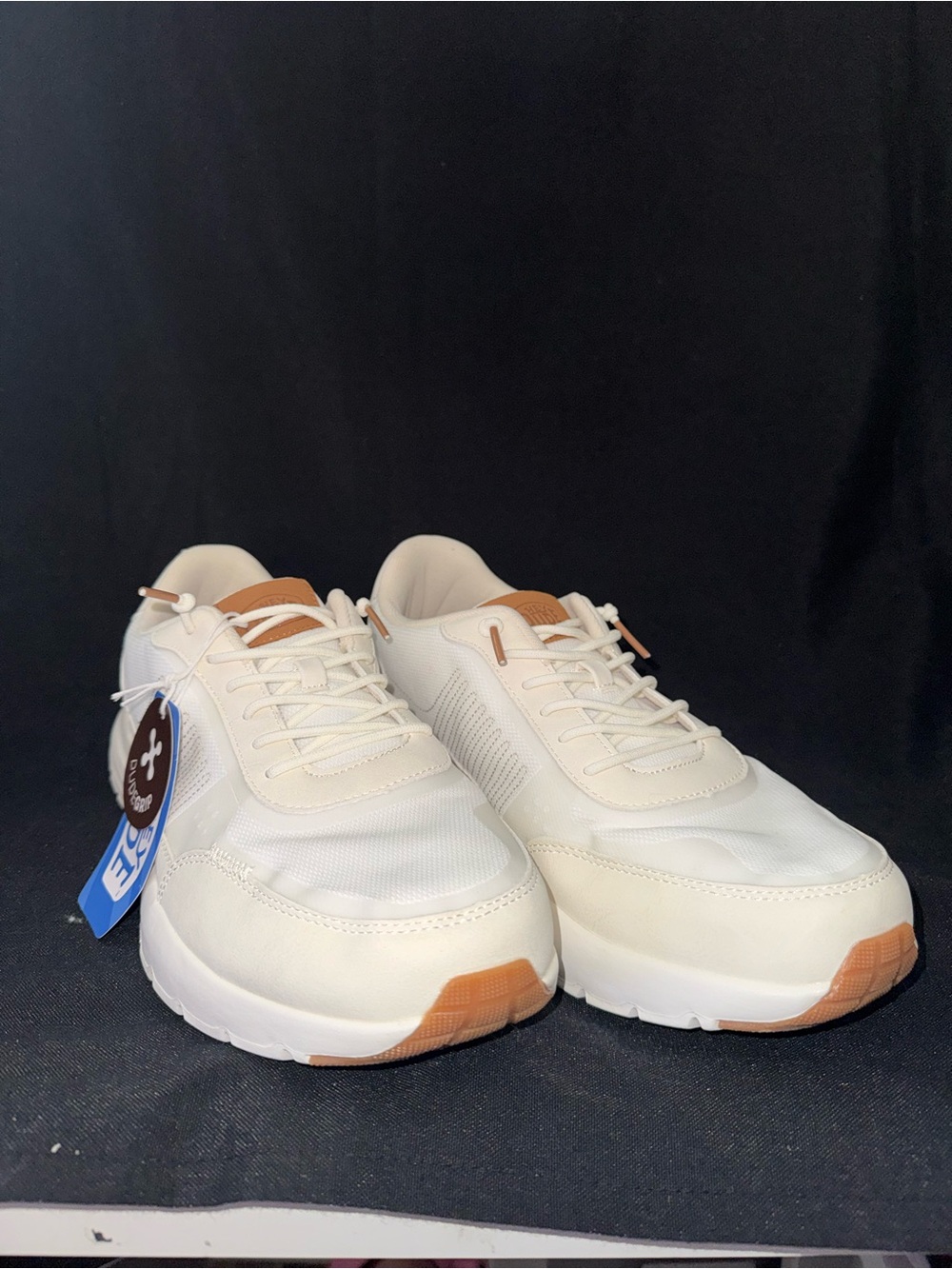 Hey Dude Sirocco Men's White Sneakers with Tan Accents